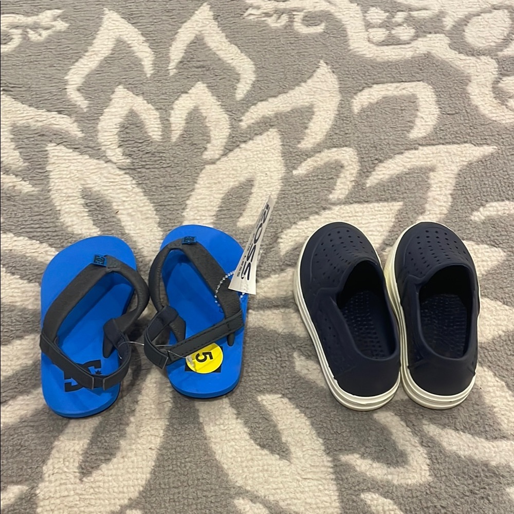 Toddler navy blue and Black Sandals and Slip-Ons